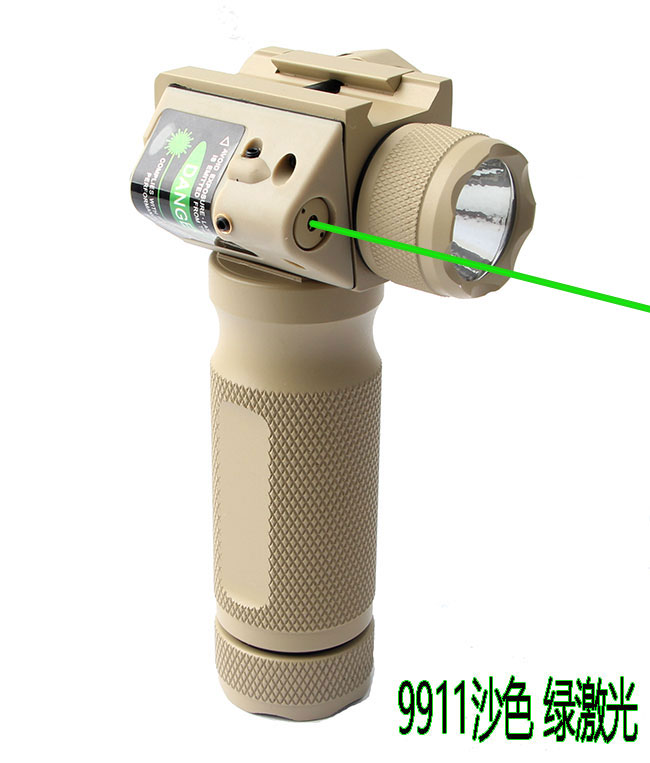 9911沙色绿激光电筒一体铝合金户外战术电筒