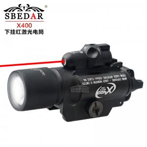 X400抗震防水LED强光电筒红激光一体瞄准器