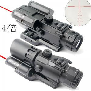 4x32下激光棱镜带红激光瞄准镜可调节分化亮度20mm夹口适用